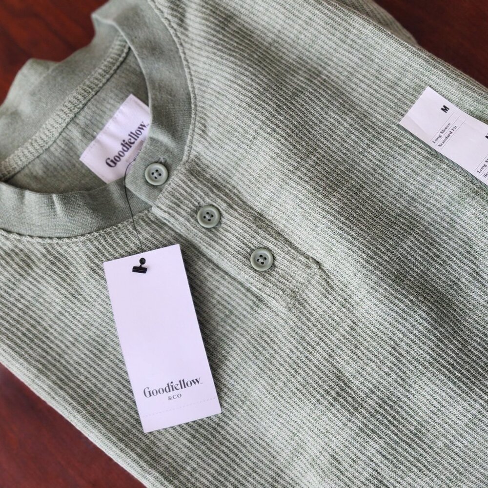 Goodfellow Vintage Henley Crewneck NWT